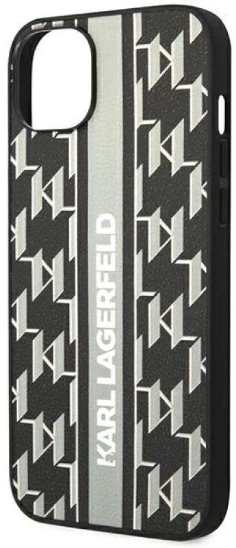 Karl Lagerfeld KLHCP14MPGKLSKG Apple iPhone 14Plus / 15 Plus 6,7″ kietas dėklas pilkos spalvos Monogram Stripe