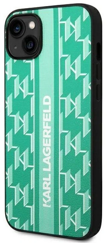 Karl Lagerfeld Karl Lagefeld dėklas, skirtas iPhone 14 Plus 6,7 KLHCP14MPGKLSKN žalios spalvos kietas dėklas , skirtas Monogram Stripe