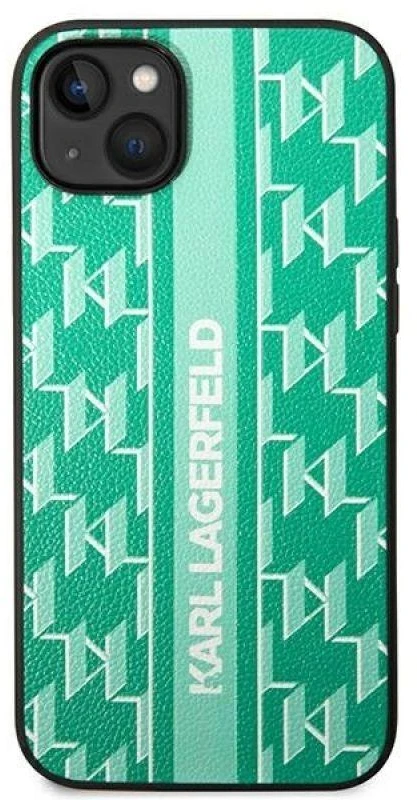 Karl Lagerfeld Karl Lagefeld dėklas, skirtas iPhone 14 Plus 6,7 KLHCP14MPGKLSKN žalios spalvos kietas dėklas , skirtas Monogram Stripe