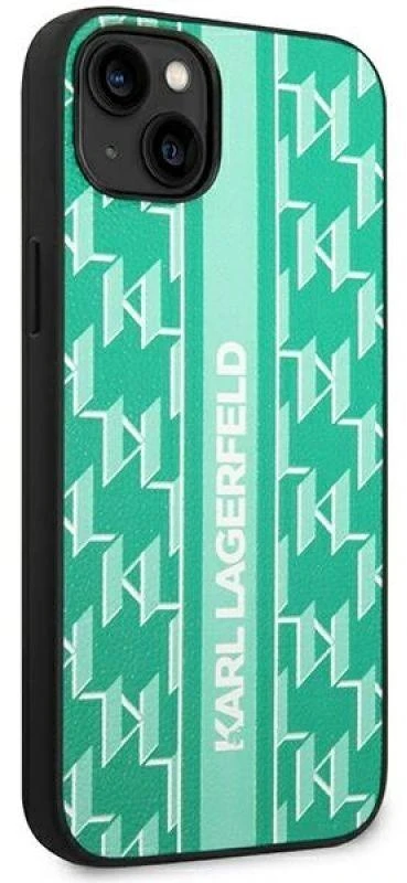 Karl Lagerfeld Karl Lagefeld dėklas, skirtas iPhone 14 Plus 6,7 KLHCP14MPGKLSKN žalios spalvos kietas dėklas , skirtas Monogram Stripe