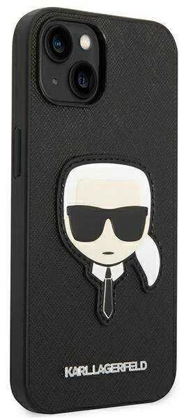 Karl Lagerfeld KLHCP14MSAPKHK iPhone 14 Plus 6,7 juodas/juodas deklas Saffiano Karl`s Head Patch