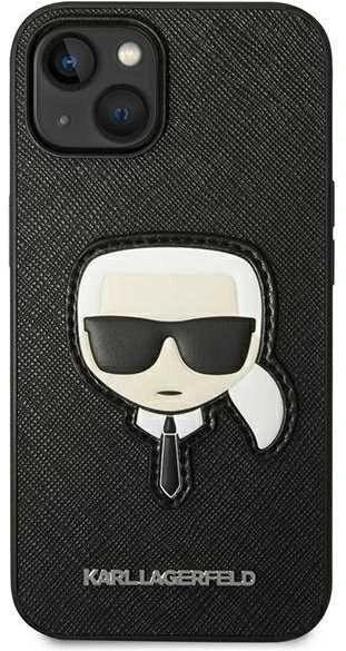 Karl Lagerfeld KLHCP14MSAPKHK iPhone 14 Plus 6,7 juodas/juodas deklas Saffiano Karl`s Head Patch