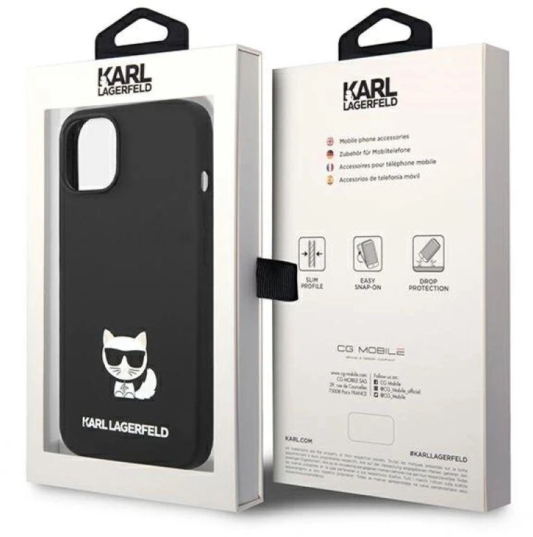 Dėklas Karl Lagerfeld KLHCP14MSLCTBK IPHONE 14 PLUS / 15 PLUS 6.7 "HARDCASE JUODA / Juodas SILICONE CHOUPETTE BODY