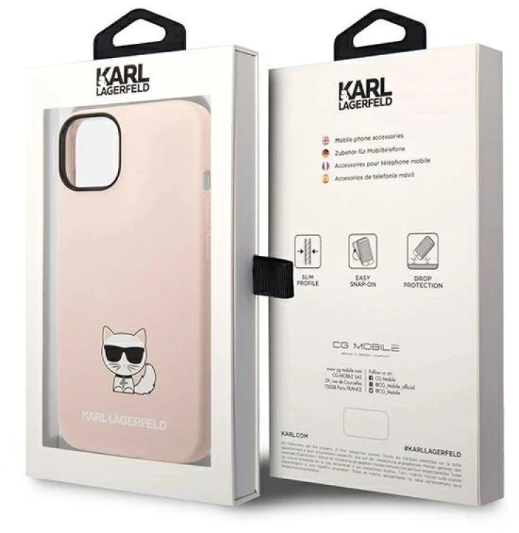 Dėklas Karl Lagerfeld KLHCP14MSLCTPI IPHONE 14 PLUS / 15 PLUS 6.7 "HARDCASE LIGHT Rožinis / LIGHT Rožinis SILICONE CHUPETTE BODY