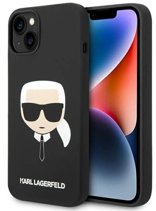 Dėklas Karl Lagerfeld KLHCP14MSLKHBK IPHONE 14 PLUS / 15 PLUS 6.7 "HARDCASE JUODA / Juodas SILICONE KARL`S HEAD