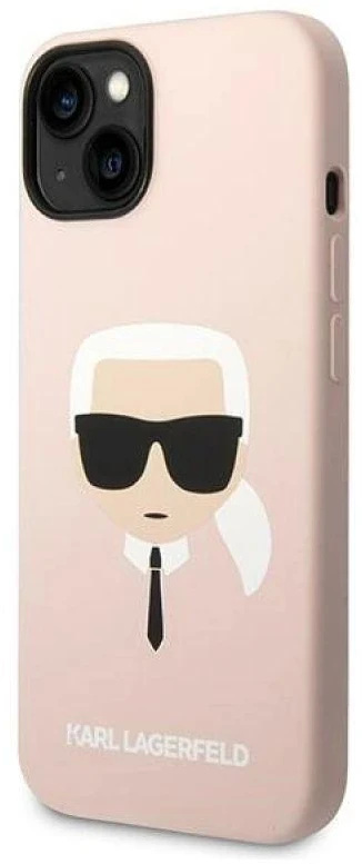 Dėklas Karl Lagerfeld KLHCP14MSLKHLP IPHONE 14 PLUS / 15 PLUS 6.7 "HARDCASE Rožinis / Rožinis SILICONE KARL`S HEAD