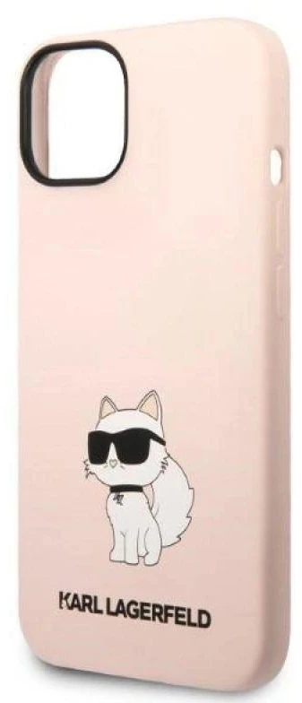 Dėklas Karl Lagerfeld KLHCP14MSNCHBCP IPHONE 14 PLUS / 15 PLUS 6.7 "HARDCASE Rožinis / Rožinis SILICONE CHOUPETTE