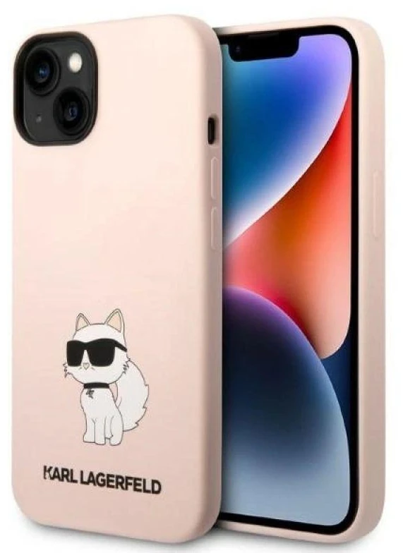 Dėklas Karl Lagerfeld KLHCP14MSNCHBCP IPHONE 14 PLUS / 15 PLUS 6.7 "HARDCASE Rožinis / Rožinis SILICONE CHOUPETTE