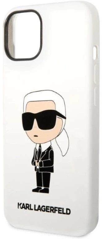 Dėklas Karl Lagerfeld KLHCP14MSNIKBCH IPHONE 14 PLUS / 15 PLUS 6.7 "HARDCASE Baltas / Baltas SILICONE IKONIK