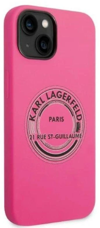 Karl Lagerfeld KLHCP14MSRSGRCF iPhone 14 Plus / 15 Plus 6,7″ kietas dėklas rožinės spalvos Silicone RSG