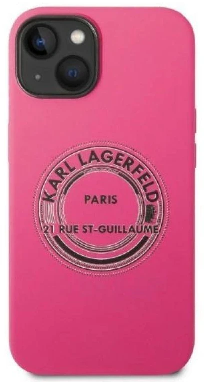 Karl Lagerfeld KLHCP14MSRSGRCF iPhone 14 Plus / 15 Plus 6,7″ kietas dėklas rožinės spalvos Silicone RSG