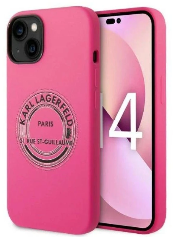 Karl Lagerfeld KLHCP14MSRSGRCF iPhone 14 Plus / 15 Plus 6,7″ kietas dėklas rožinės spalvos Silicone RSG