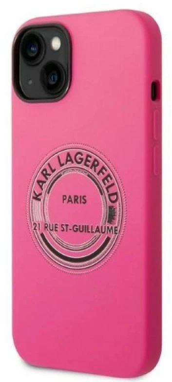 Karl Lagerfeld KLHCP14MSRSGRCF iPhone 14 Plus / 15 Plus 6,7″ kietas dėklas rožinės spalvos Silicone RSG