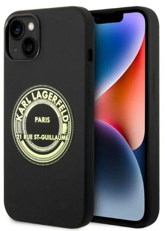 Karl Lagerfeld KLHCP14MSRSGRCK Apple iPhone 14 Plus / 15 Plus 6,7″ kietas dėklas juodos spalvos Silicone RSG