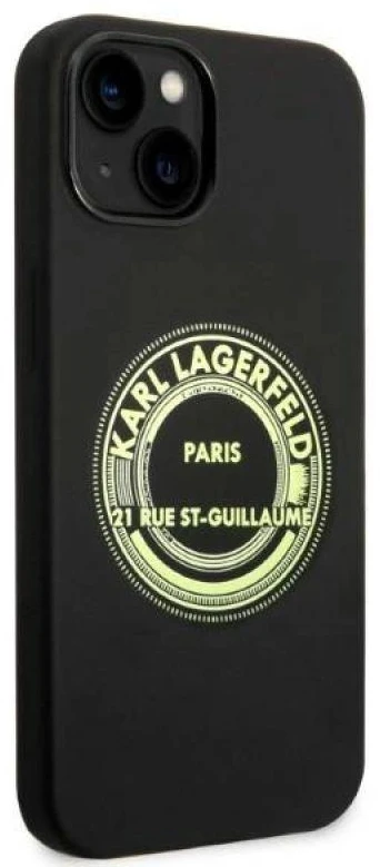 Karl Lagerfeld KLHCP14MSRSGRCK Apple iPhone 14 Plus / 15 Plus 6,7″ kietas dėklas juodos spalvos Silicone RSG