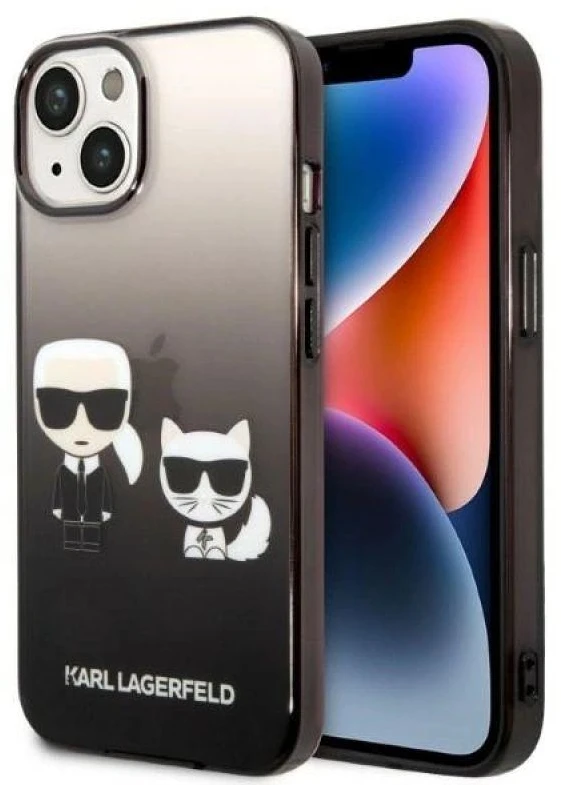 Dėklas Karl Lagerfeld KLHCP14MTGKCK IPHONE 14 PLUS / 15 PLUS 6.7 "HARDCASE JUODA / Juodas GRADIENT IKONIK KARL & CHOUPETTE