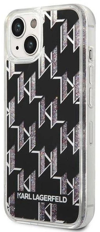 Karl Lagerfeld KLHCP14SLMNMK Apple iPhone 14/ 15 / 13 6,1″ kietas dėklas juodos spalvos Liquid Glitter Monogram