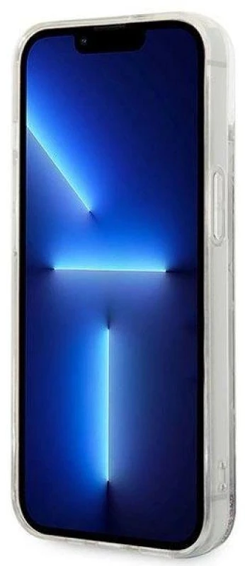 Karl Lagerfeld KLHCP14SLMNMS Apple iPhone 14/ 15 / 13 6,1″ kietas dėklas sidabrinis Liquid Glitter Monogram
