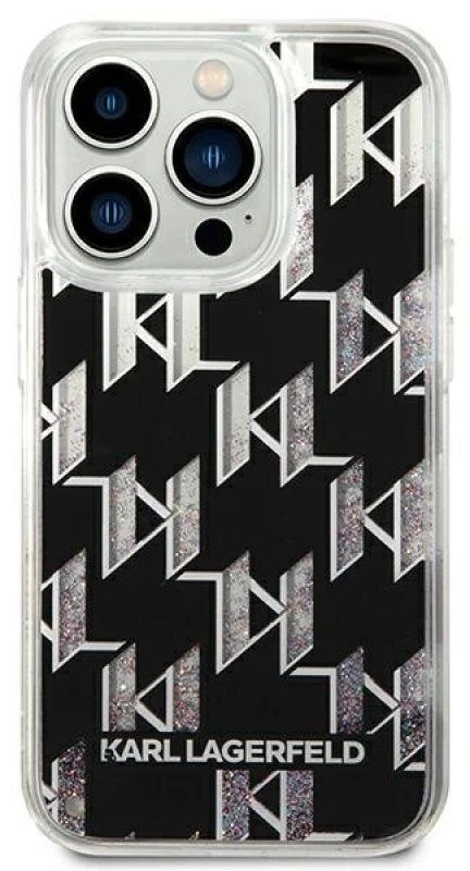 Karl Lagerfeld KLHCP14XLMNMK Apple iPhone 14 Pro Max 6,7″ kietas dėklas juodos spalvos Liquid Glitter Monogram