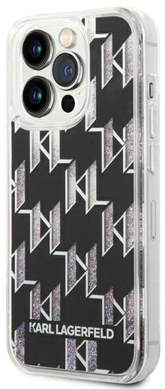 Karl Lagerfeld KLHCP14XLMNMK Apple iPhone 14 Pro Max 6,7″ kietas dėklas juodos spalvos Liquid Glitter Monogram
