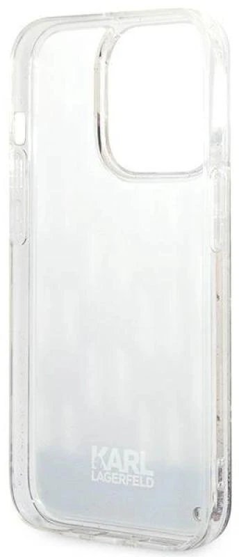 Karl Lagerfeld KLHCP14XLMNMS iPhone 14 Pro Max 6,7″ kietas dėklas sidabrinis Liquid Glitter Monogram