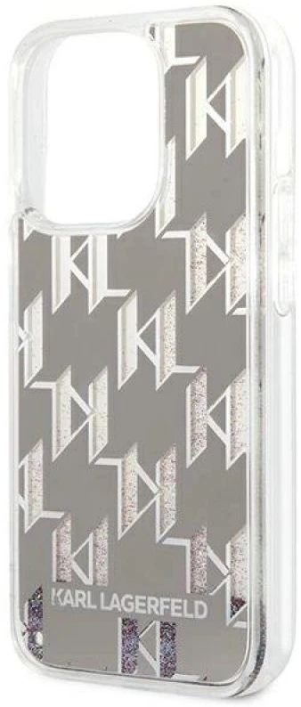 Karl Lagerfeld KLHCP14XLMNMS iPhone 14 Pro Max 6,7″ kietas dėklas sidabrinis Liquid Glitter Monogram