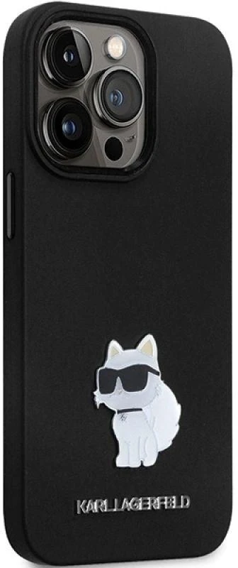 Dėklas Karl Lagerfeld KLHCP14XSMHCNPK IPHONE 14 PRO MAX 6.7 "Juodas/Juodas HARDCASE SILICONE C METAL PIN