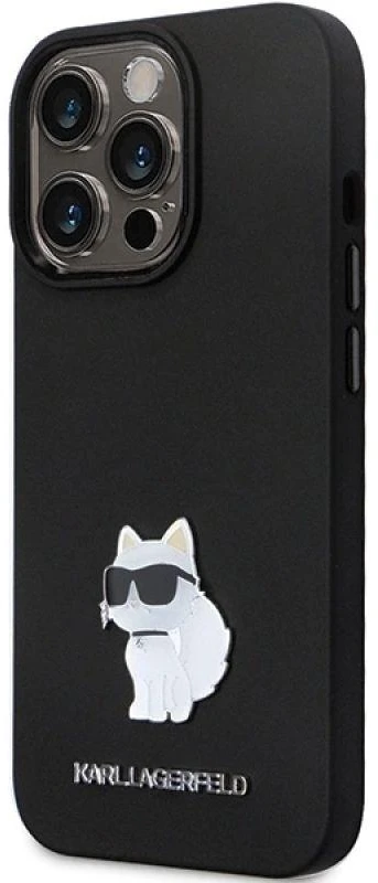Dėklas Karl Lagerfeld KLHCP14XSMHCNPK IPHONE 14 PRO MAX 6.7 "Juodas/Juodas HARDCASE SILICONE C METAL PIN
