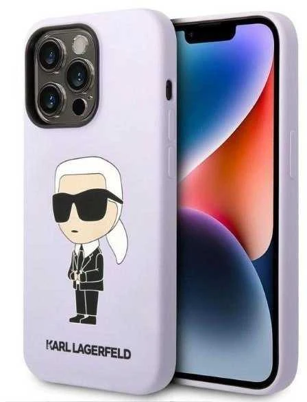 Karl Lagerfeld dėklas, skirtas iPhone 14 Pro Max 6,7 KLHCP14XSNIKBCU purpurinis kietas dėklas Silicone Ikonik