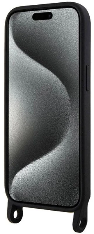 Karl Lagerfeld KLHCP15SSCBSCNK Apple iPhone 15/ 14 / 13 6.1″ kietas dėklas juodos spalvos Crossbody Silicone Chou