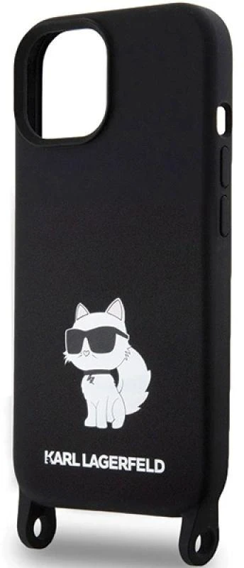 Karl Lagerfeld KLHCP15SSCBSCNK Apple iPhone 15/ 14 / 13 6.1″ kietas dėklas juodos spalvos Crossbody Silicone Chou