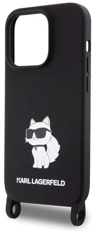 Karl Lagerfeld KLHCP15XSCBSCNK Apple iPhone 15 Pro Max 6.7″ kietas dėklas juodos spalvos Crossbody Silicone Choupe