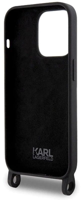 Karl Lagerfeld KLHCP15XSCBSCNK Apple iPhone 15 Pro Max 6.7″ kietas dėklas juodos spalvos Crossbody Silicone Choupe