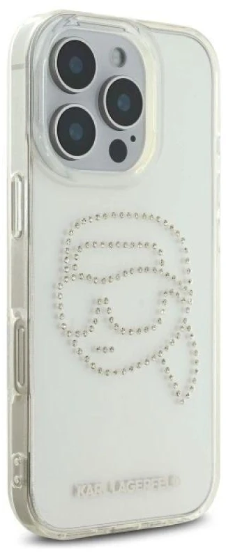 Karl Lagerfeld KLHCP16XHKHDCELT Apple iPhone 16 Pro Max 6.9″ skaidrus kietas dėklas IML Rhinestones Karl Hea