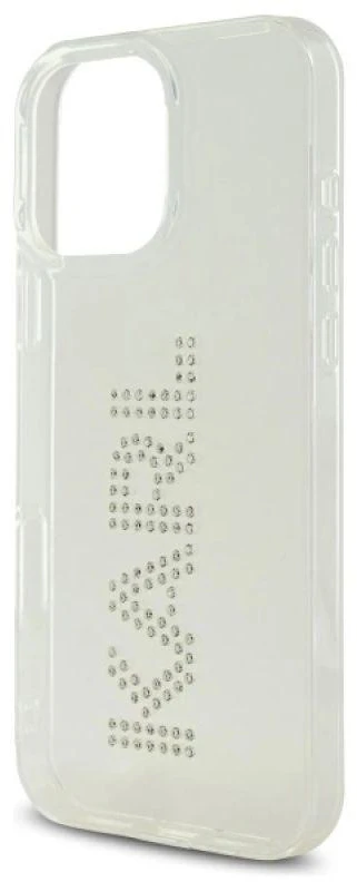 Karl Lagerfeld KLHCP16XHKLSTDCT Apple iPhone 16 Pro Max 6.9″ skaidrus kietas dėklas IML Rhinestones Logo