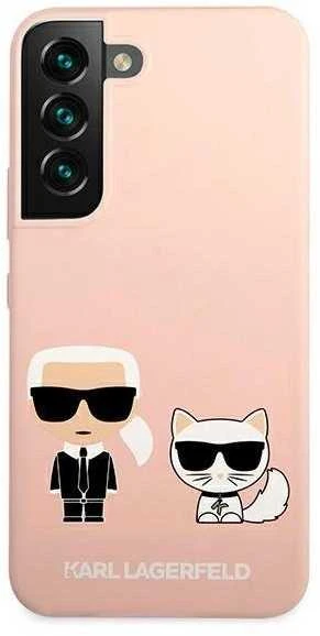 Karl Lagerfeld KLHCS22MSSKCI S22+ S906 kietas dėklas šviesiai rožinis/šviesiai rožinis Silikoninis Ikonik Karl & Choupet