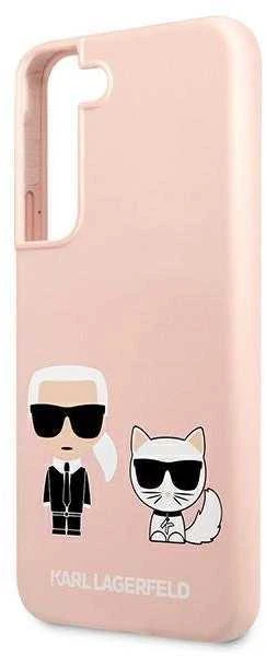 Karl Lagerfeld KLHCS22MSSKCI S22+ S906 kietas dėklas šviesiai rožinis/šviesiai rožinis Silikoninis Ikonik Karl & Choupet