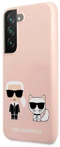 Karl Lagerfeld KLHCS22MSSKCI S22+ S906 kietas dėklas šviesiai rožinis/šviesiai rožinis Silikoninis Ikonik Karl & Choupet