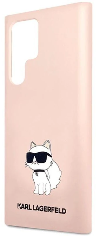 Karl Lagerfeld KLHCS23LSNCHBCP S23 Ultra S918 kietas dėklas rožinės spalvos Silicone Choupette
