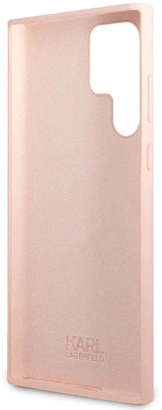 Karl Lagerfeld KLHCS23LSNCHBCP S23 Ultra S918 kietas dėklas rožinės spalvos Silicone Choupette