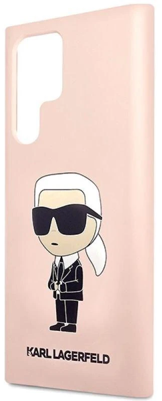 Karl Lagerfeld KLHCS23LSNIKBCP Samsung Galaxy S23 Ultra S918 kietas dėklas rožinės spalvos Silicone Ikonik