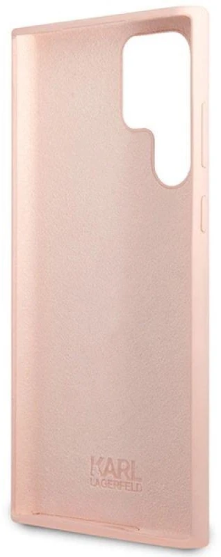Karl Lagerfeld KLHCS23LSNIKBCP Samsung Galaxy S23 Ultra S918 kietas dėklas rožinės spalvos Silicone Ikonik