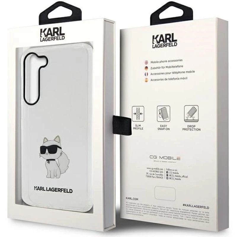 Karl Lagerfeld KLHCS23MHNCHTCT S23+ S916skaidrus kietas dėklas Ikonik Choupette