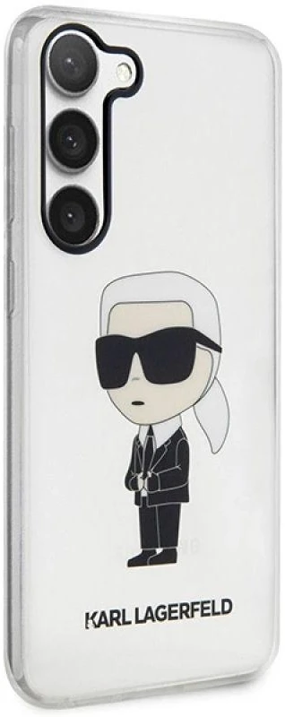 Karl Lagerfeld KLHCS23MHNIKTCT S23+ S916skaidrus kietas dėklas Ikonik Karl Lagerfeld