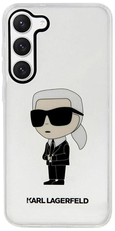 Karl Lagerfeld KLHCS23MHNIKTCT S23+ S916skaidrus kietas dėklas Ikonik Karl Lagerfeld