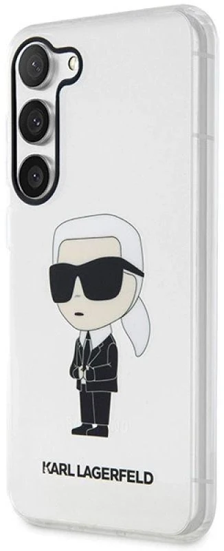 Karl Lagerfeld KLHCS23MHNIKTCT S23+ S916skaidrus kietas dėklas Ikonik Karl Lagerfeld