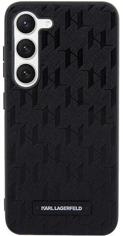 Karl Lagerfeld KLHCS23MSAKLHPK S23+ S916 kietas dėklas juodos spalvos Saffiano Mono Metal Logo