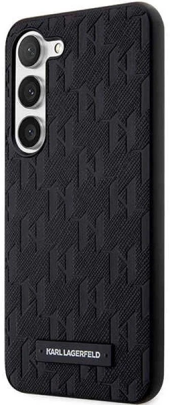 Karl Lagerfeld KLHCS23MSAKLHPK S23+ S916 kietas dėklas juodos spalvos Saffiano Mono Metal Logo