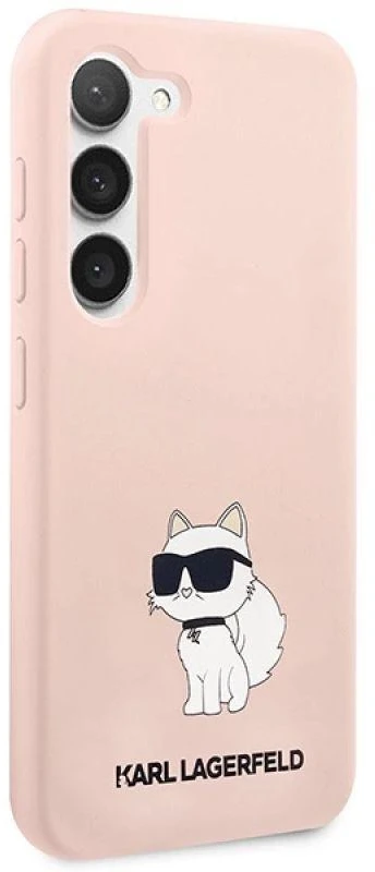 Karl Lagerfeld KLHCS23MSNCHBCP S23+ S916 kietas dėklas rožinės spalvos Silicone Choupette