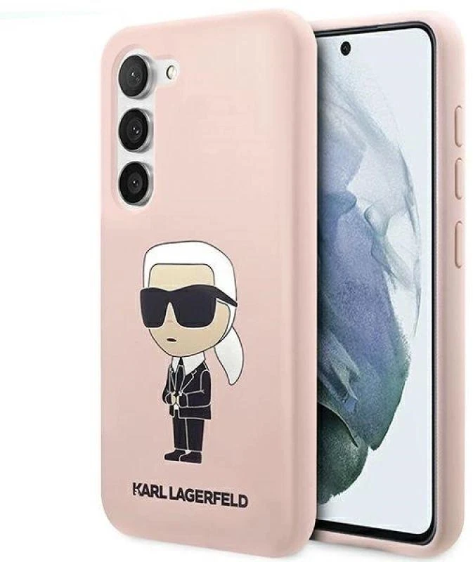 Karl Lagerfeld KLHCS23MSNIKBCP S23+ S916 kietas dėklas rožinės spalvos Silicone Ikonik